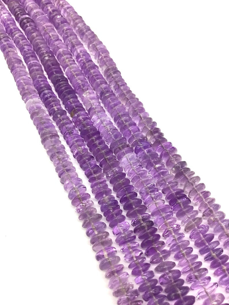 Miniatura: Pink Amethyst Smooth Tyre Natural Gemstone Beads Necklace Top Quality Shape