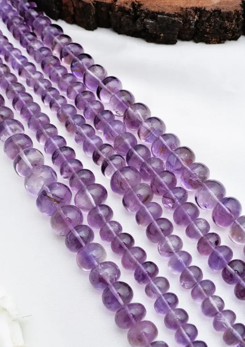 縮圖：Amethyst Smooth Ball Beads I 7 mm to 14 mm Natural Amethyst Plain Ball Beads