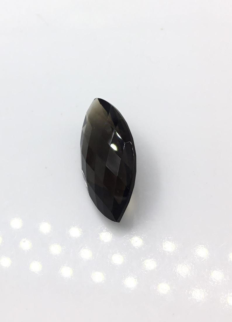 縮圖：Natural Smoky Faceted Quartz Fancy Marquise Loose Gemstone