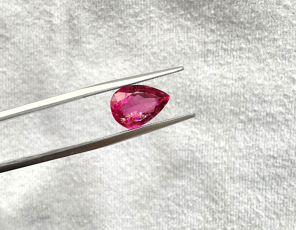 Miniatura: 4.02 Carat Hot Pink Rubellite Tourmaline pear cut stone fine jewelry Natural Gem