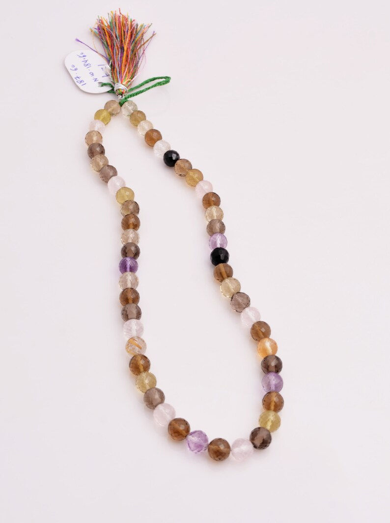 Miniatura: Natural Mixed Gems Faceted Balls 8mm Gemstone Beads Necklace