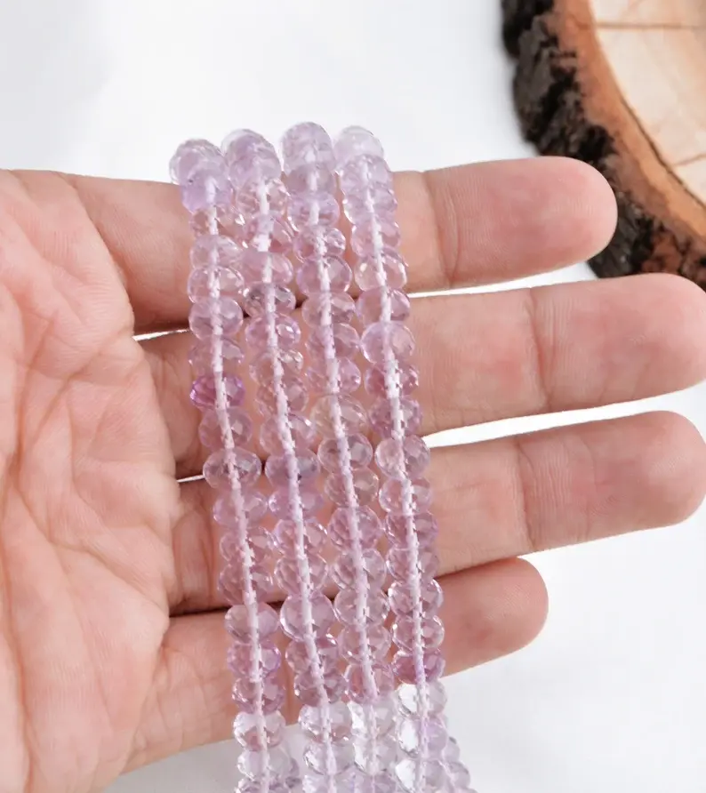 Miniatura: Pink Amethyst Faceted Ball Beads I 16 Inches Natural Amethyst Faceted Beads