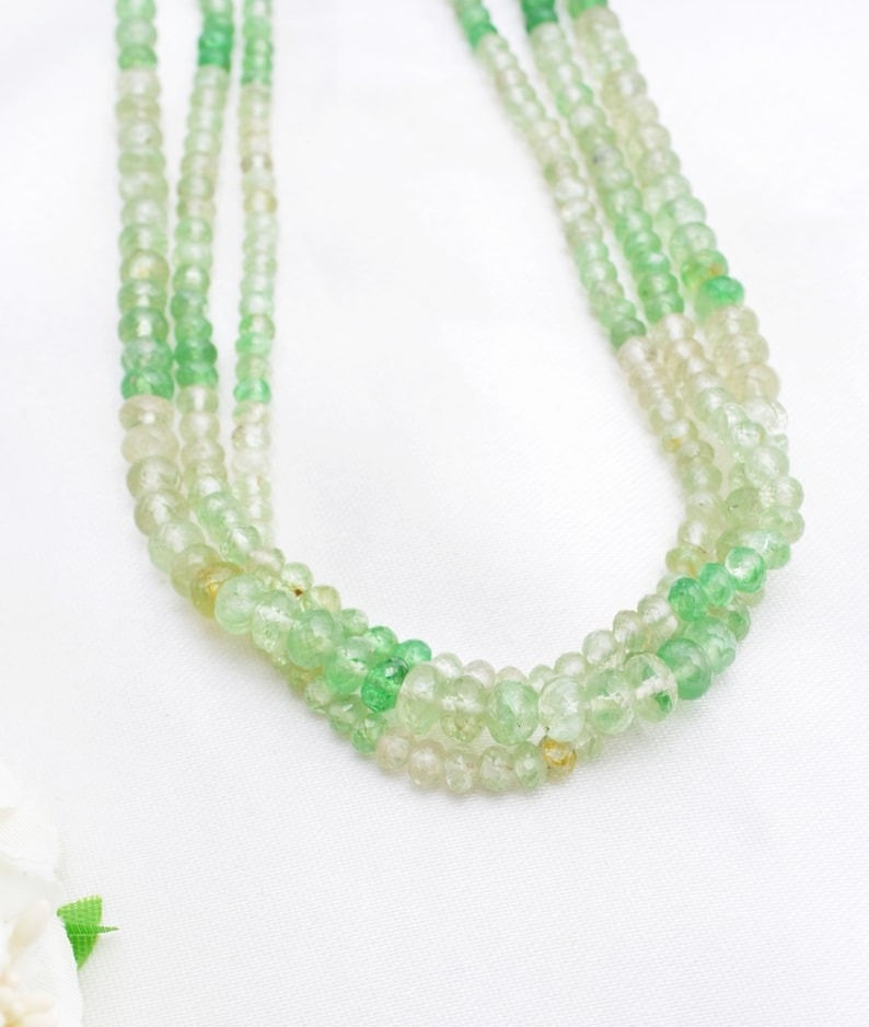 縮圖：Tsavorite Shaded Faceted Beads 3mm To 6mm Natural Gemstone Beads