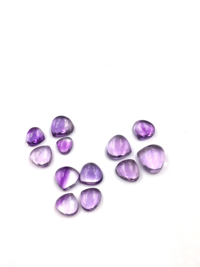 Miniatura: Amethyst Plain Pear Cabochon Stone Natural Loose Gemstone