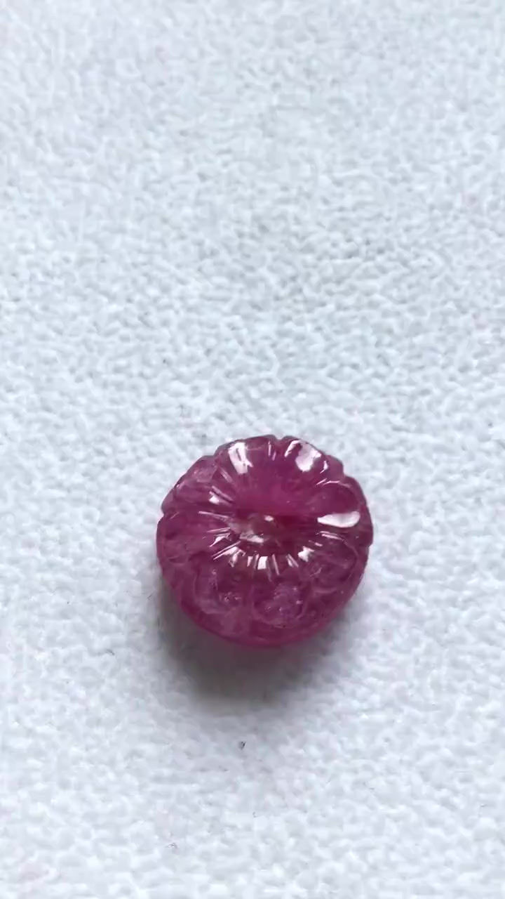 Thumbnail: Ruby Carving Single piece Mozambique Ruby (H) Flower ruby carving natural