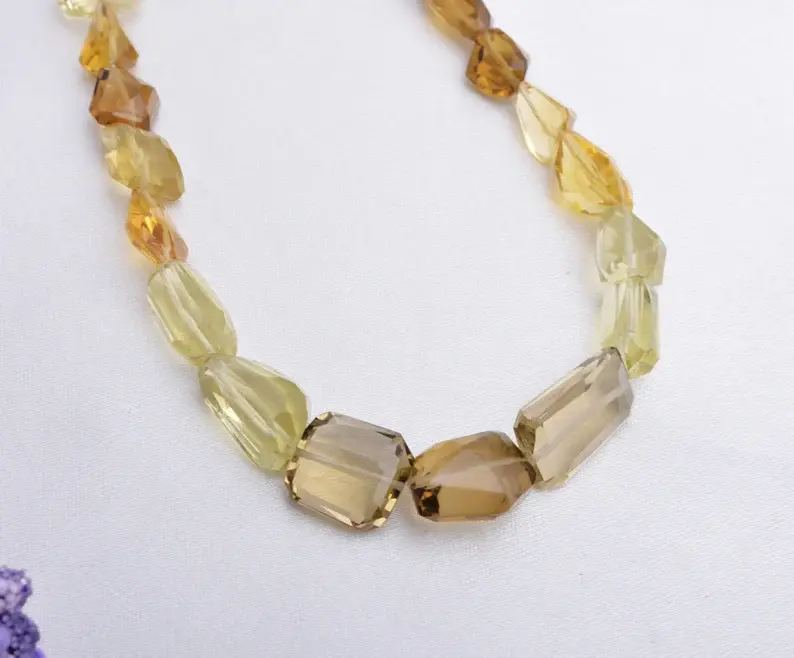 Miniature : Multi Quartz Faceted Tumble Beads 15 Inches Natural Multi Quartz Beads