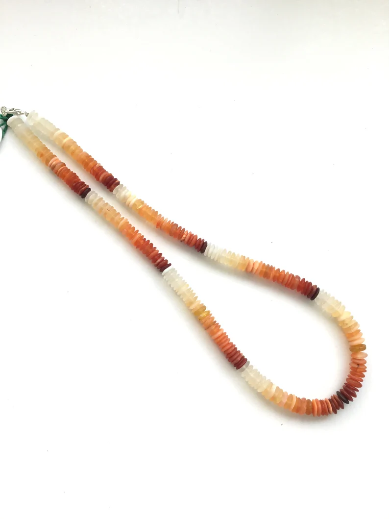 サムネイル： Fire Opal Smooth Tyre Beads Natural Gemstone For Jewelry