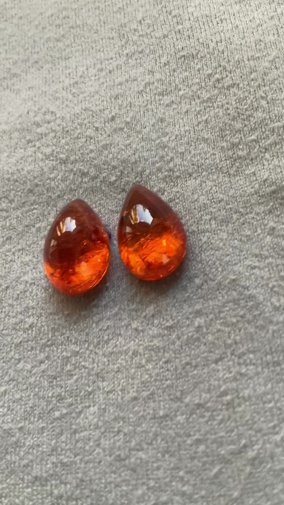 Miniatura: 26.90 Carats Fanta Spessartite Garnet Pear 2 Pieces Top Quality Natural Gemstone