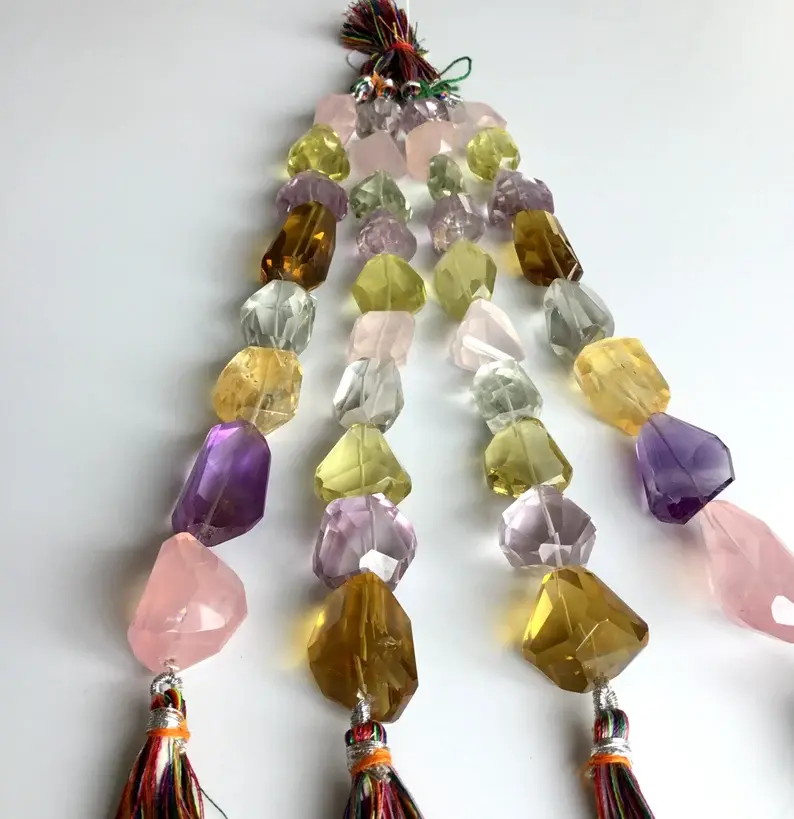 Miniatura: Mixed Gems Faceted Tumble 4 Strand Natural Gemstone Jewelry