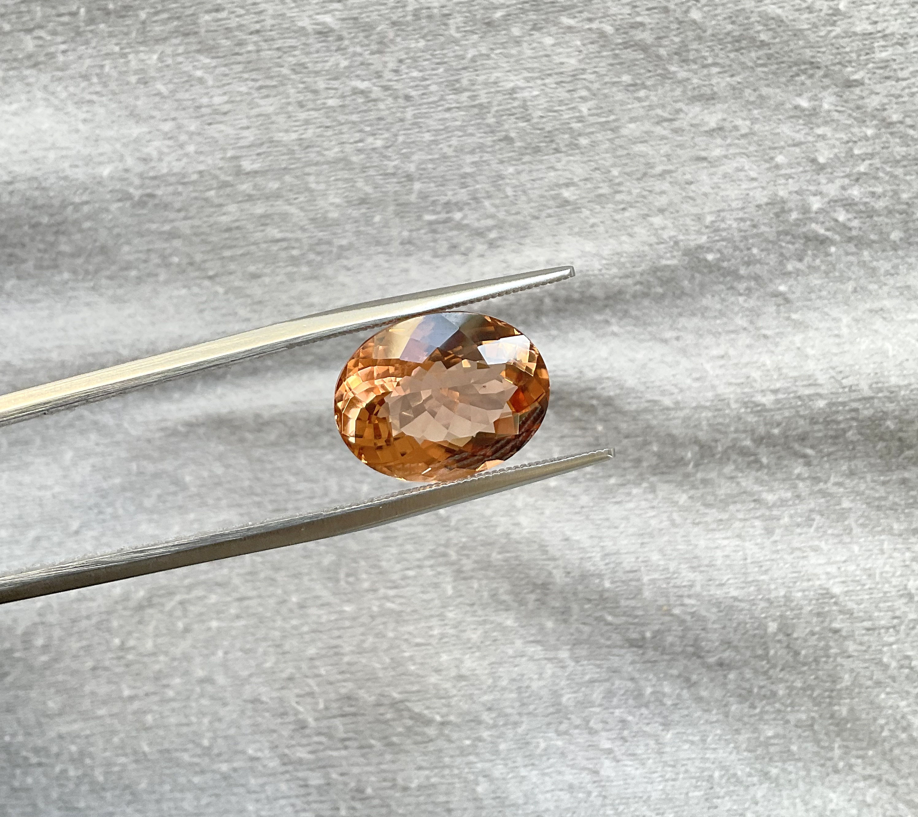 8.24 Carats Peach Tourmaline Oval Faceted Cut stone For Jewelry Natural Gemstone
