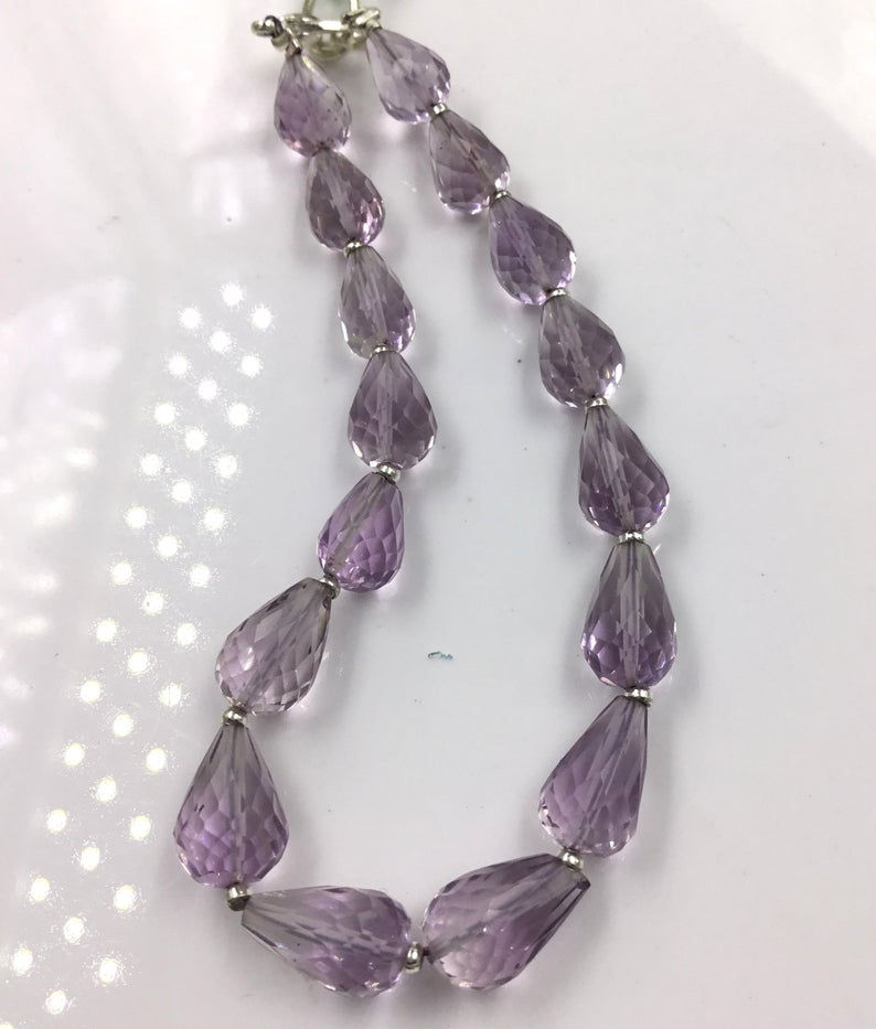 Miniatura: Pink Amethyst Faceted Drops Jewelry Beads Gemstone