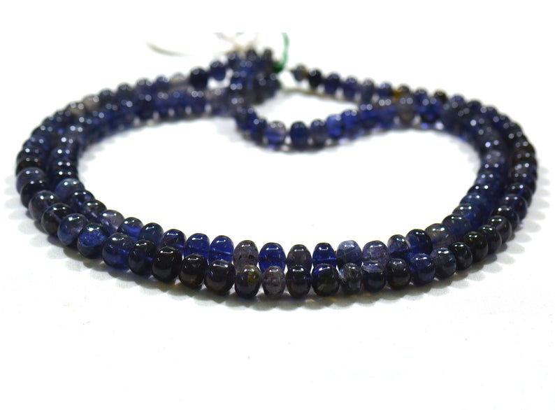 Thumbnail: Iolite Necklace Smooth Beads 1 Strand 16 Inches Gemstone  Jewelry Beads