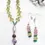 Thumbnail: 925 Sterling Silver Mixed Gems Beads Natural Gemstone Necklace With Earrings