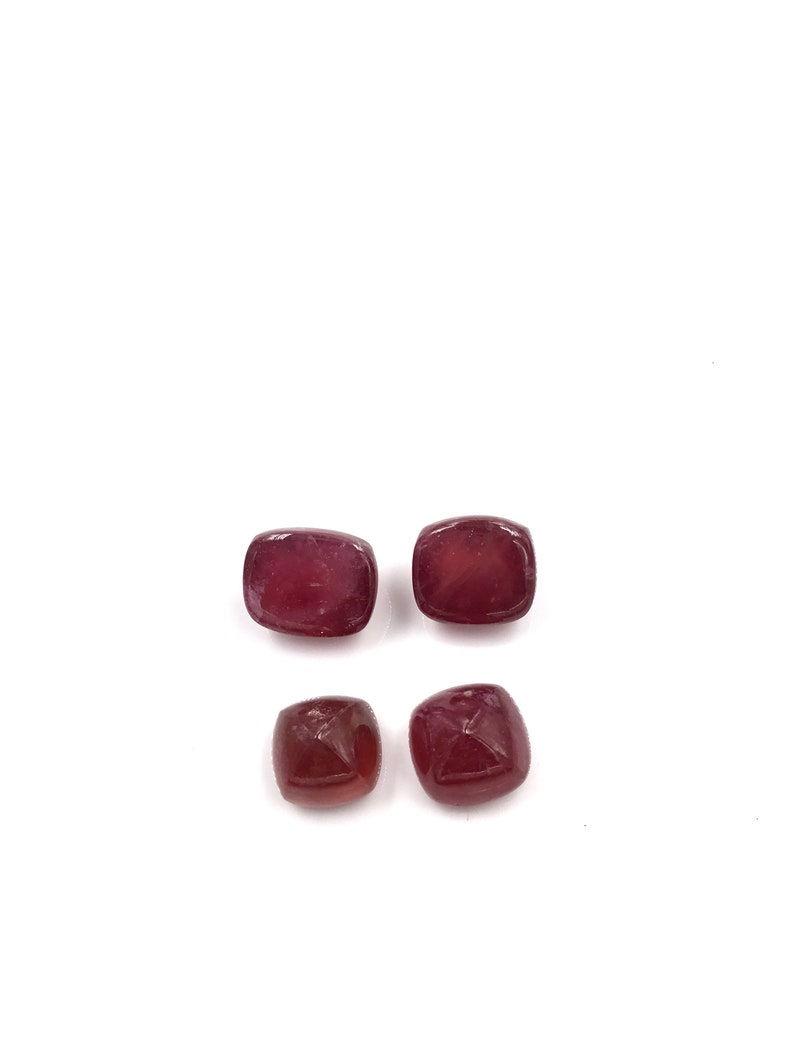 Miniatura: Natural Ruby Sugarlaof Cabochon 4 Pieces Loose Gemstone