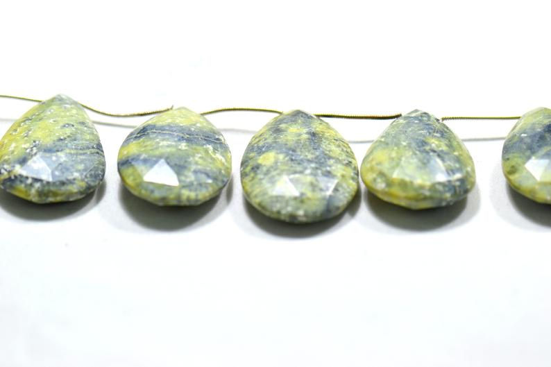 Thumbnail: Seraphinite Africa Faceted Almond 1 Strand 8 Inches Gemstone  Jewelry Beads