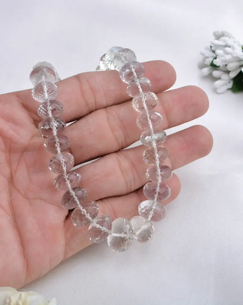 Miniatura: Green Amethyst + White Quartz Faceted Beads Natural Gemstone, Gemstone Jewelry