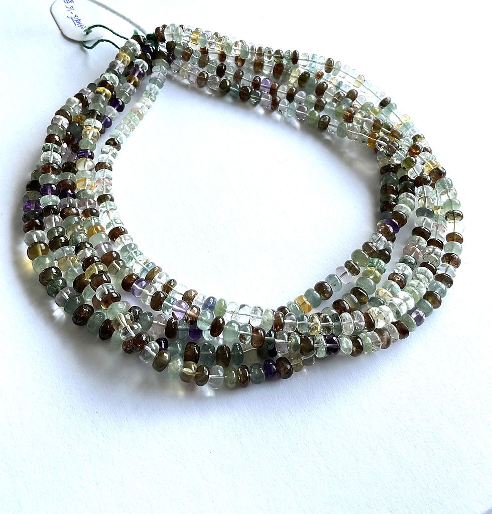 섬네일: Multiple Mixed Gems Plain Beads 1 Strand Gemstones