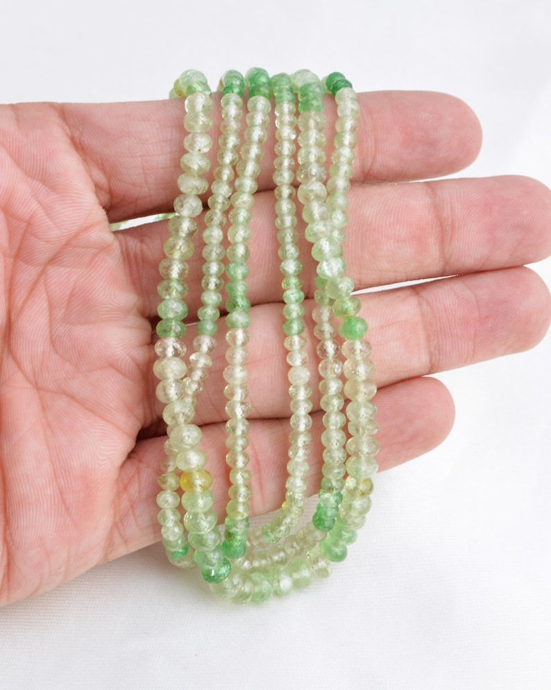 Miniature : Tsavorite Shaded Faceted Beads 3mm To 6mm Natural Gemstone Beads