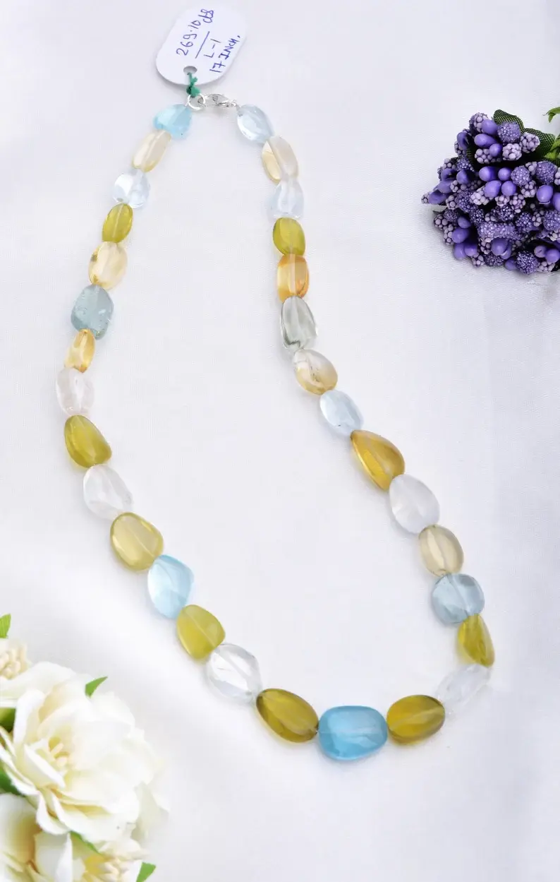 Miniaturbild: Mixed Gemstone Plain Tumble Necklace l 17 Inches Natural Mixed Gems Beads