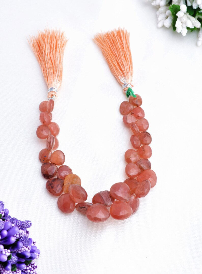 Миниатюра: Sunstone Faceted Pear Beads l 7 Inches Natural Sunstone Faceted Pears Beads