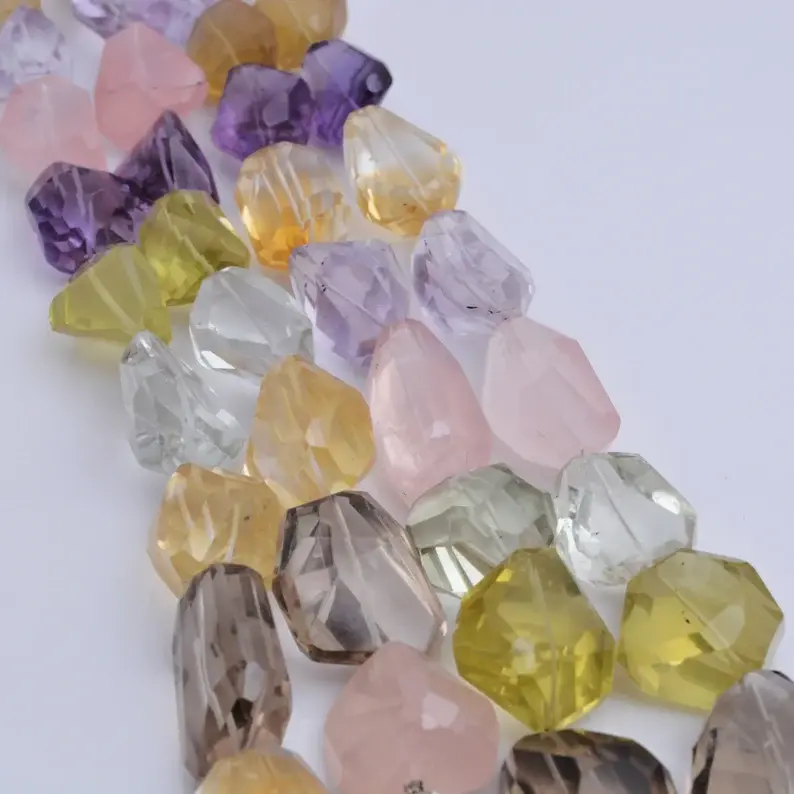 Miniatura: Mixed Gems Faceted Tumbles 4 Strands Natural Gemstone Jewelry