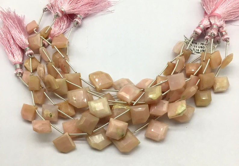 Thumbnail: Pink Opal Fancy Natural Gemstone Necklace 1 Strand Top Quality Shape Natural