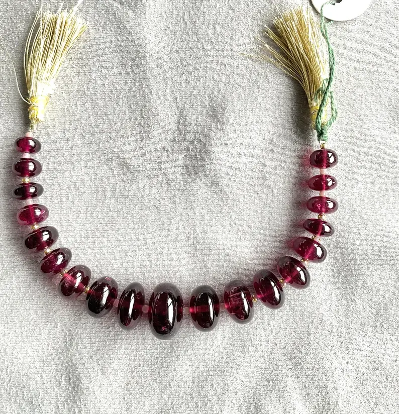 縮圖：165.30 carats Rubellite Tourmaline round Beads Plain Fine Jewelry Natural Gems