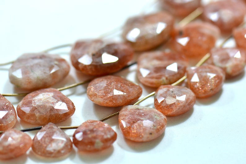 Миниатюра: Sunstone Africa Faceted Pear 1 Strand 8 Inches Gemstone Jewelry Beads