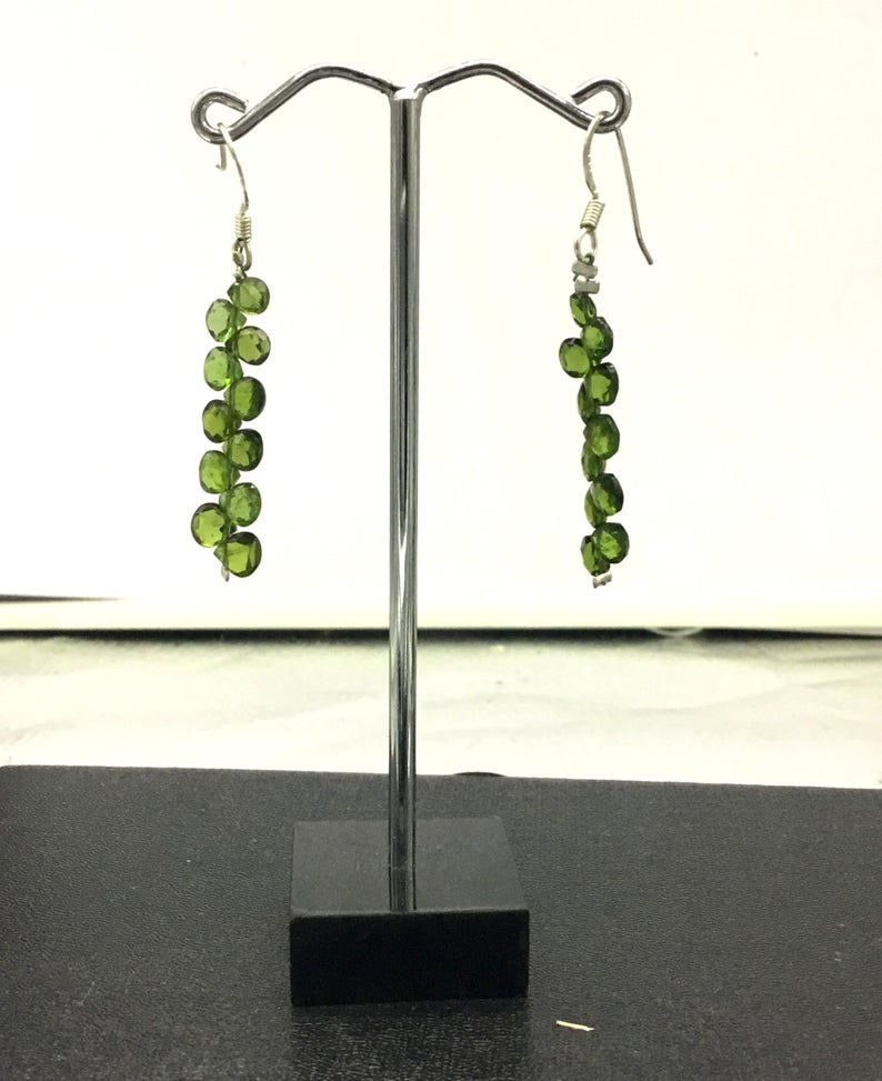 Miniatura: Tourmaline Earrings Heart Green Earring Set Top Color Natural Gemstone Faceted