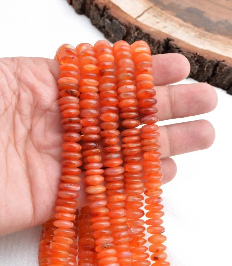 縮圖：Carnelian Africa Smooth Tyre Beads 9mm to 10mm Gemstone Beads