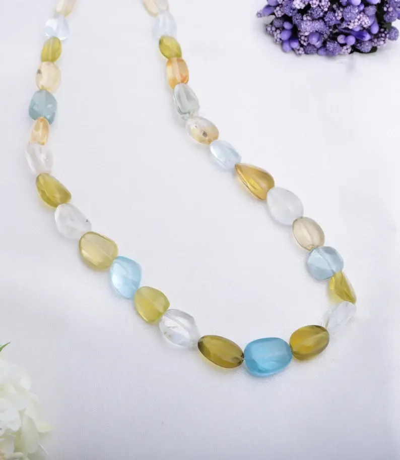 Miniaturbild: Mixed Gemstone Plain Tumble Necklace l 17 Inches Natural Mixed Gems Beads