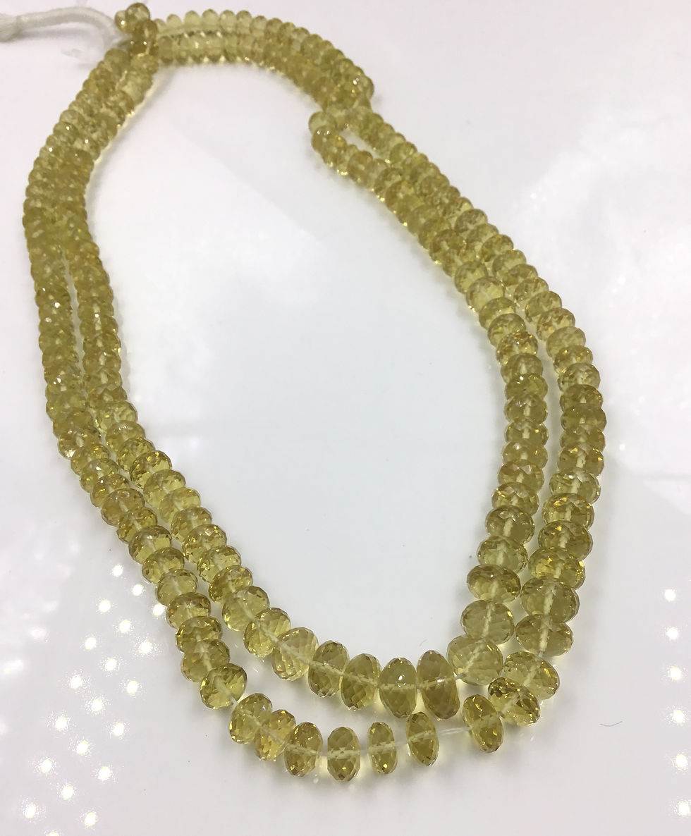 섬네일: Lemon Quartz Faceted Beads 1 Strand Natural Gemstone