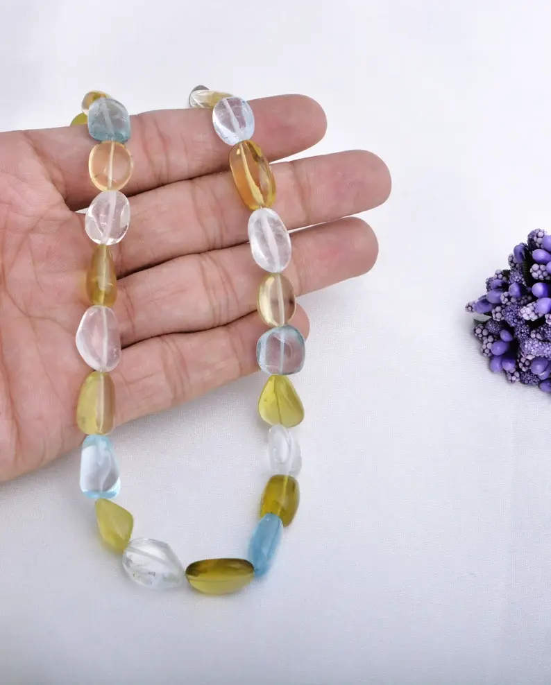 Miniaturbild: Mixed Gemstone Plain Tumble Necklace l 17 Inches Natural Mixed Gems Beads