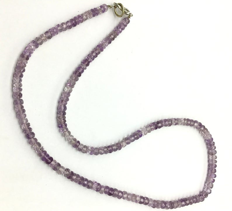Miniature : Pink / Purple Amethyst Faceted Beads 1 Strand 57 Carats Size : 4 to 4.5 MM