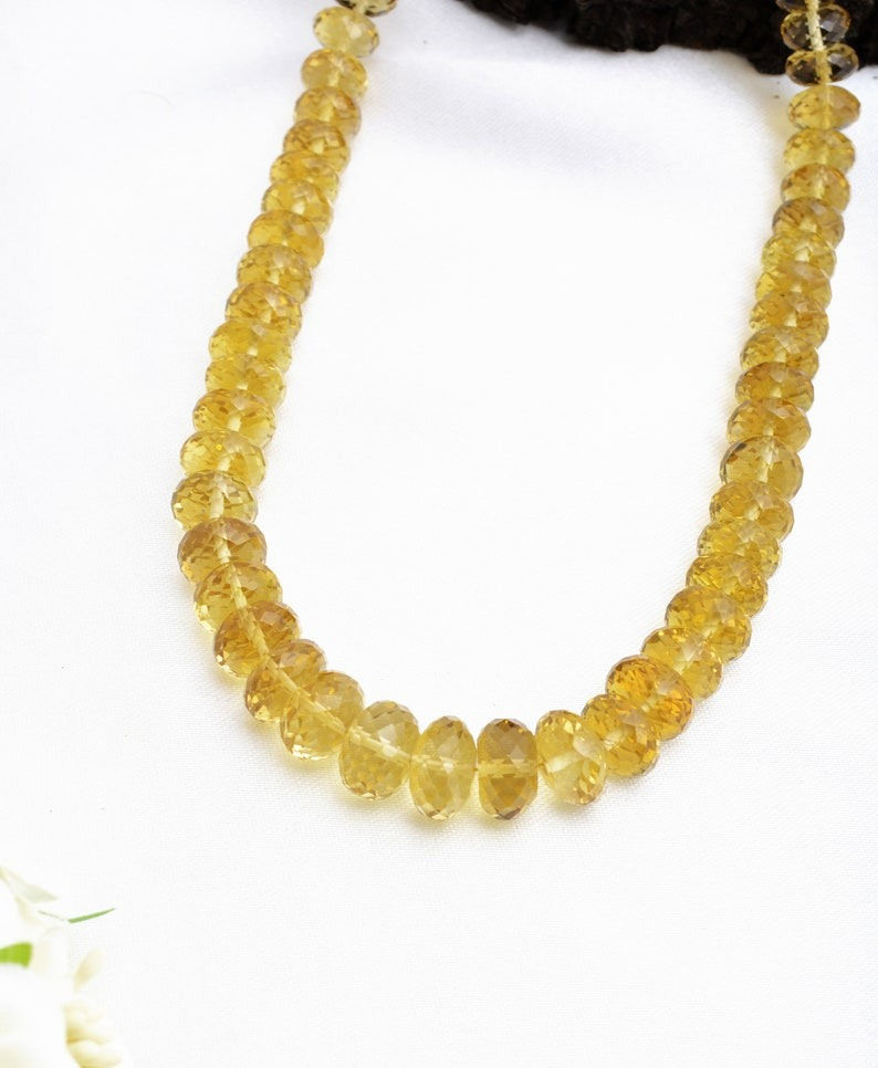 Miniatura: Natural Honey Quartz Faceted Balls Gemstone Necklace