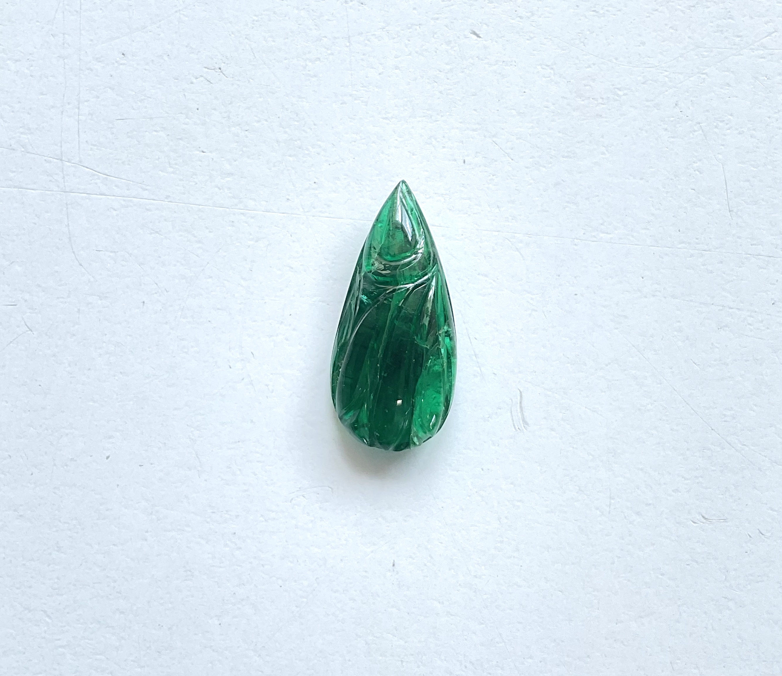8.27 carats zambian carved pear for fine jewelry top quality natural gemstone