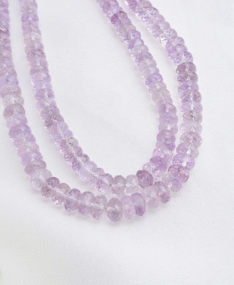 Miniaturbild: Amethyst Faceted Rondelle Beads I 5 mm to 6 mm Natural Amethyst Faceted Beads