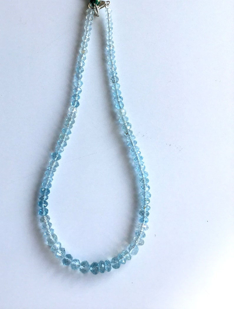 Miniatura: Natural Blue Topaz Faceted Beads Gemstone Necklace