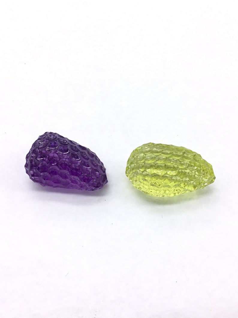 Miniatura: Amethyst Lemon Quartz  Carved Tumble For Jewelry