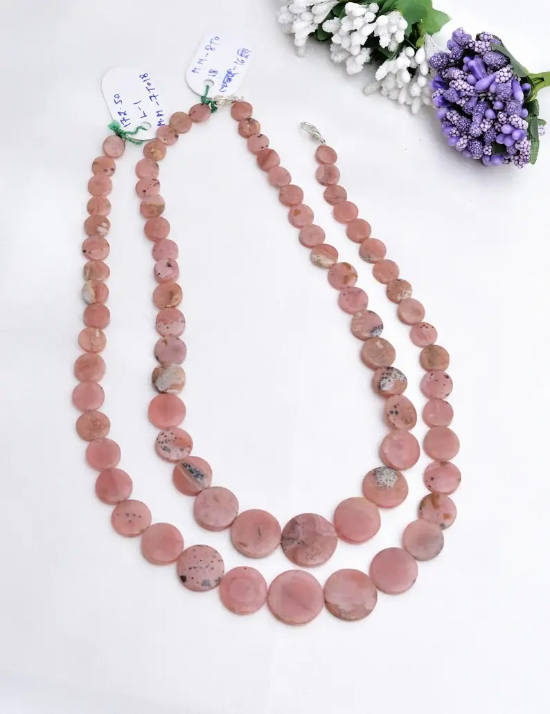 Miniatura: Rhodochrosite Quartz Plain Round Beads l 16 Inches Gemstone Beads