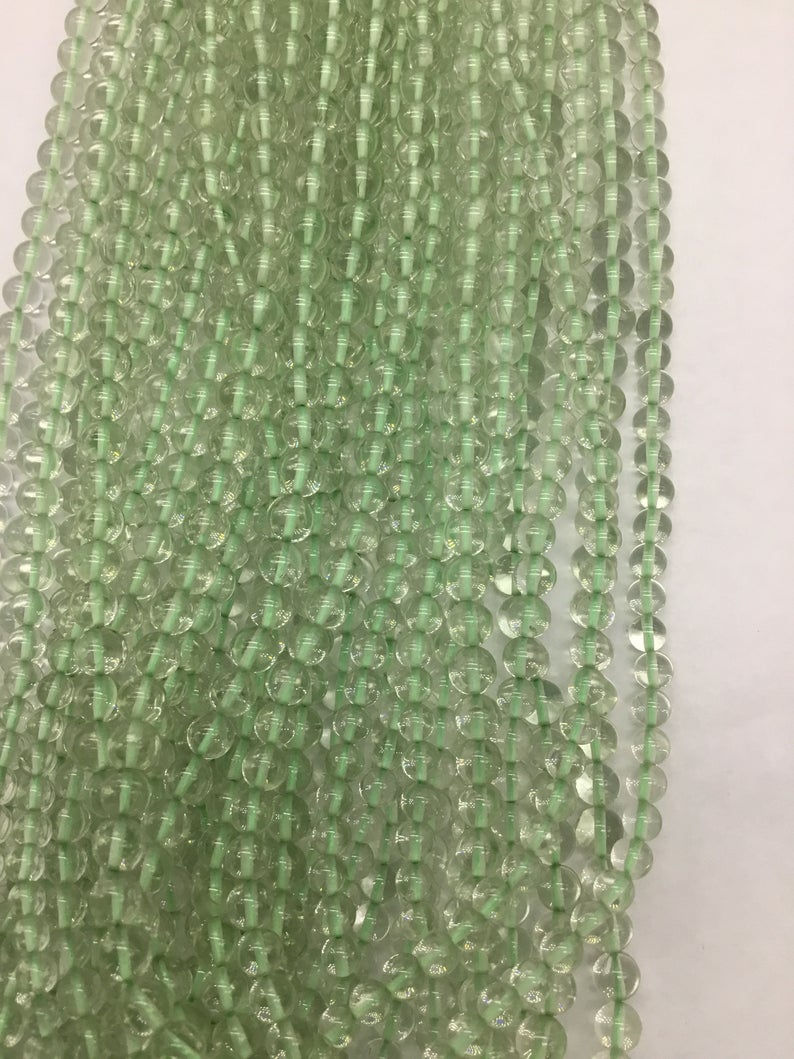 Miniatura: Closeout Sale price Green AmethystPlain Balls 17 strands full hank wholesale