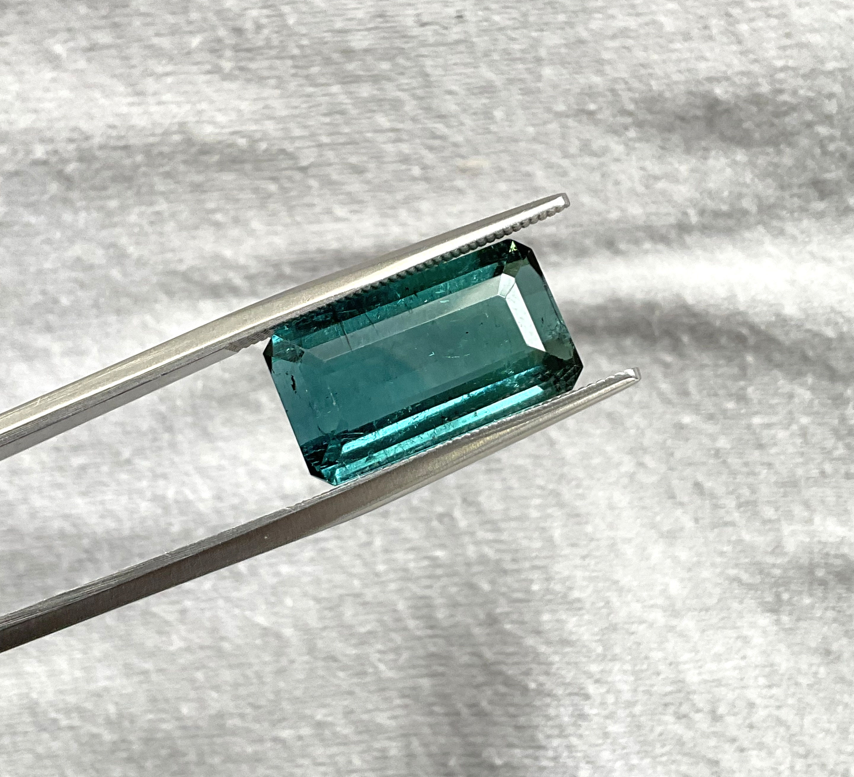 6.97 Carats blue Tourmaline Octagon Faceted cut stone Natural Gemstone