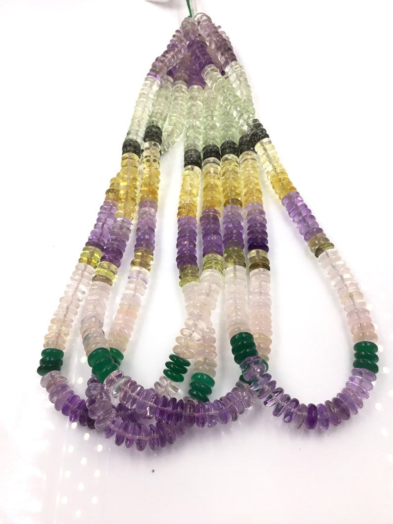 Miniatura: Natural Semi Multi Mixed Gems Smooth Beads Gemstone Necklace