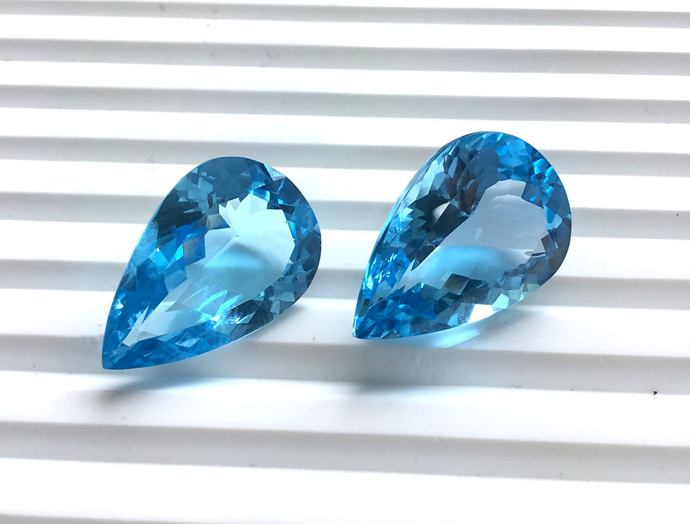 Miniatura: Blue Topaz Cut Topaz Pear Shape Top quality Topaz Natural Blue