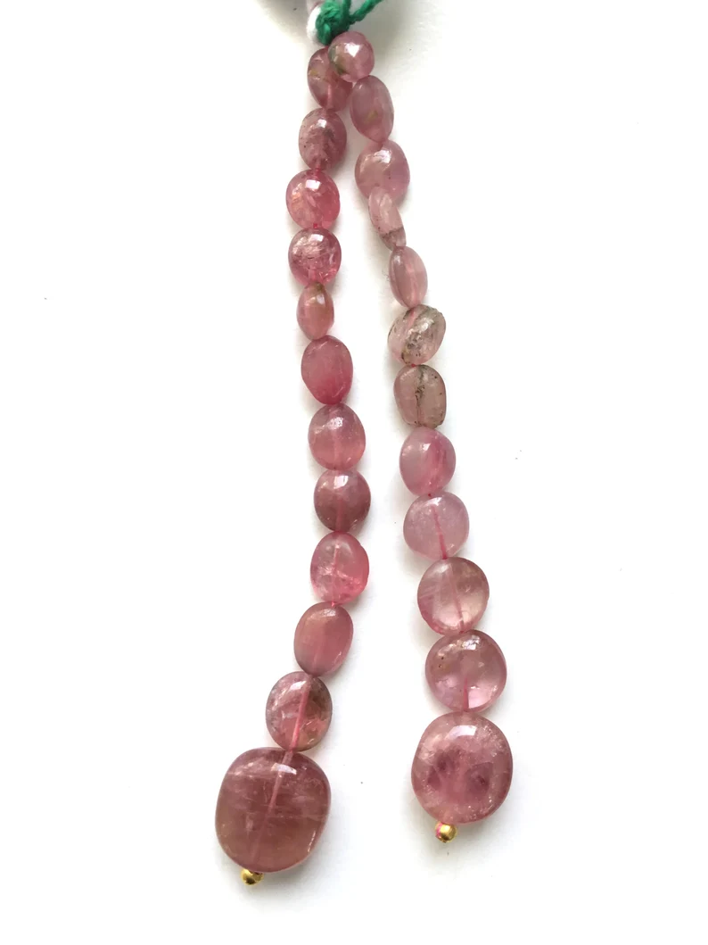 Miniaturbild: Light Pink Tourmaline Plain Tumbles Beads 2 Strands Gemstone