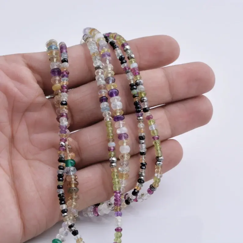Miniatura: Multiple Mixed Gems Faceted Beads Natural Gemstone Beads