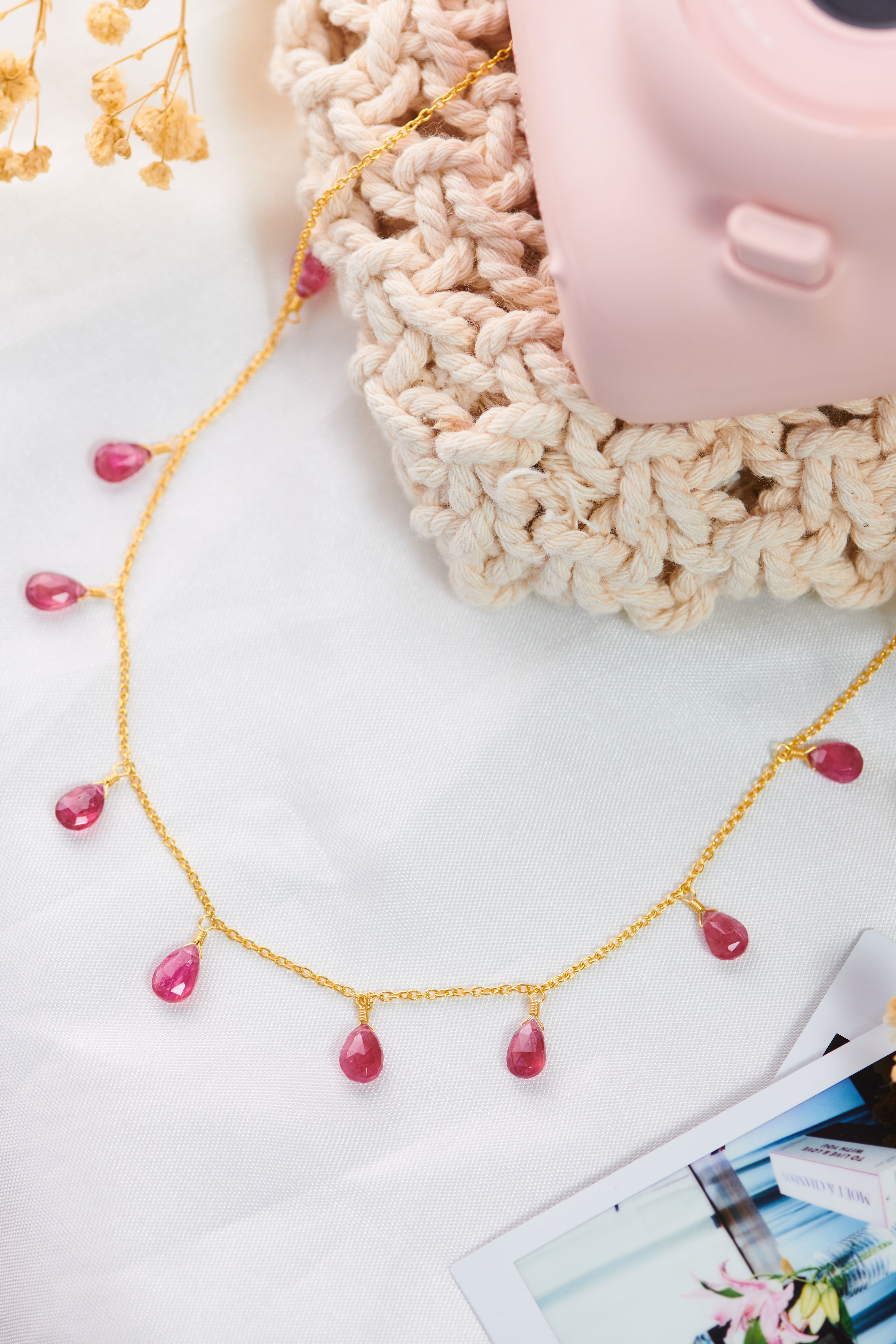 Ruby Drops Necklace
