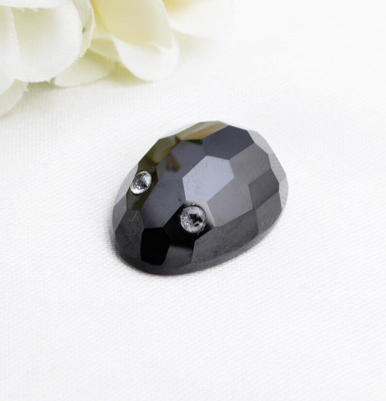Thumbnail: Natural Fancy Black Spinel Cabochon Loose Gemstone For Jewelry