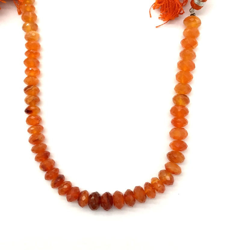 섬네일: Carnelian 8 Inches Faceted beads 5 TO 7 MM Natural Gemstone Necklace Beads