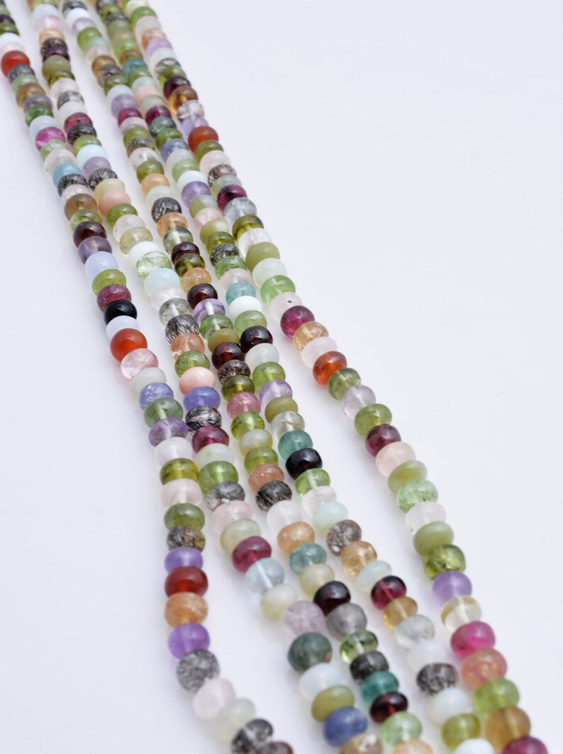 Miniature : Multiple Mixed Gems 5mm to 6mm Plain Beads 1 Strand Gemstone